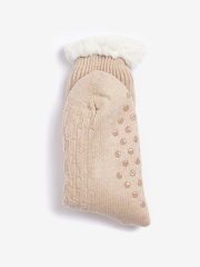 Barbour® Beige Cable Knit Lounge Socks - Image 2 of 4
