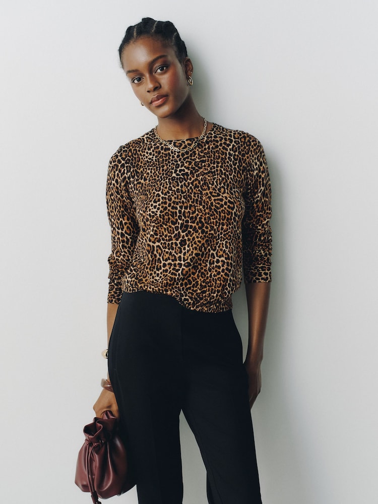 Animal Cotton Rich Soft Touch Long Sleeve Crew Neck Jumper - Image 2 of 5