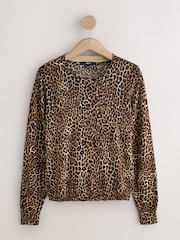 Animal Cotton Rich Soft Touch Long Sleeve Crew Neck Jumper - Image 6 of 8