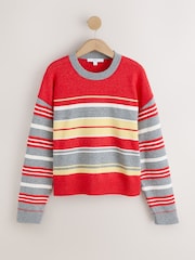 Rojo multicolor - Suéter de manga larga con cuello redondo supersuave - Imagen 3 de 5
