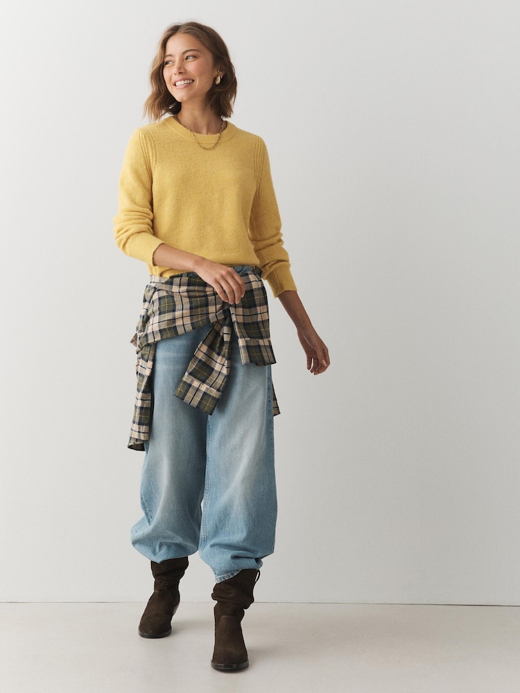 Yellow Crew Neck Long Sleeve Knitted Jumper - Image 2 of 5