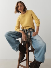Yellow Crew Neck Long Sleeve Knitted Jumper - Image 3 of 5