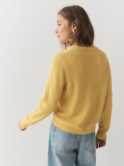 Yellow Crew Neck Long Sleeve Knitted Jumper - Image 4 of 5