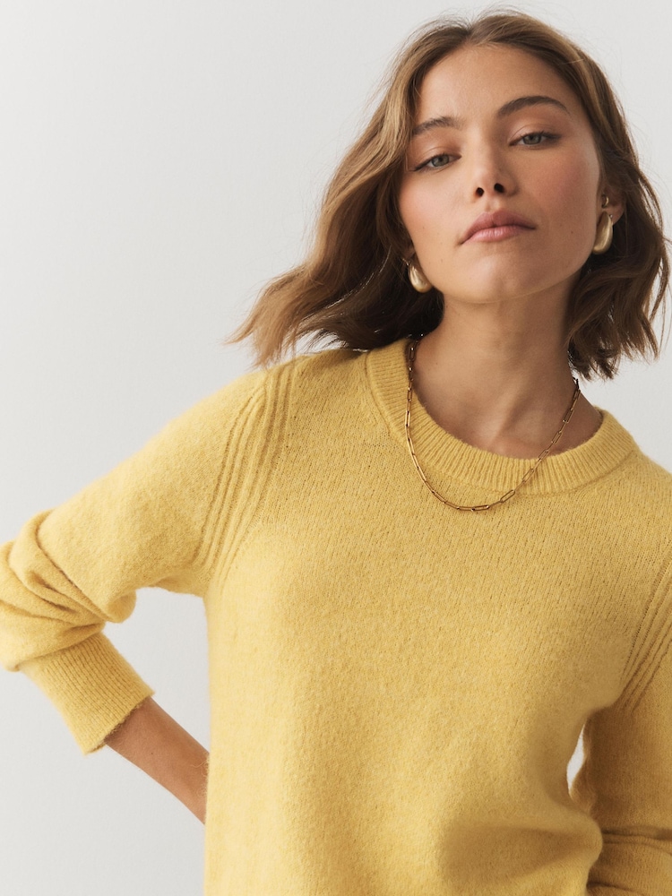 Yellow Crew Neck Long Sleeve Knitted Jumper - Image 5 of 5