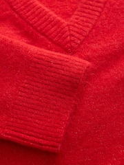 Rouge - Long Sleeve V-Neck Knit Jumper With Wool - Image 8 de 8