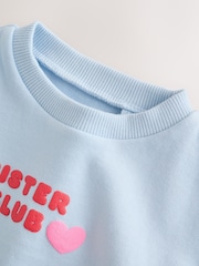 Light Blue Sister Club Crew Neck Sweatshirt (3mths-7yrs) - Image 3 of 5