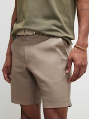 River Island Brown Slim Fit Belted Chino Shorts - Image 2 of 4