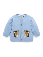Purebaby Blue Fiesta Friends Cardigan - Image 2 of 5