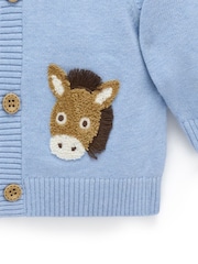 Purebaby Blue Fiesta Friends Cardigan - Image 4 of 5