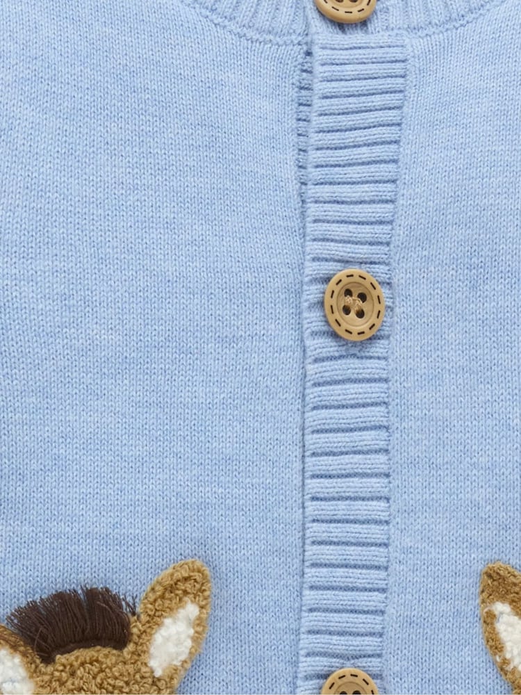 Purebaby Blue Fiesta Friends Cardigan - Image 5 of 5