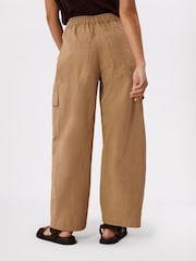 Whistles Nude Petite Utility Cotton Barrel Trousers - Image 3 of 5