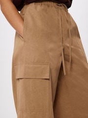 Whistles Nude Petite Utility Cotton Barrel Trousers - Image 4 of 5