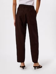 Whistles Brown Linen Barrel Leg Trousers - Image 2 of 5
