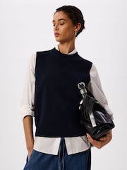 Whistles Blue Round Neck Detail Tank - Image 1 of 5