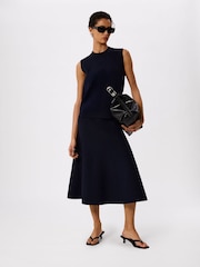 Whistles Blue Round Neck Detail Tank - Image 4 of 5