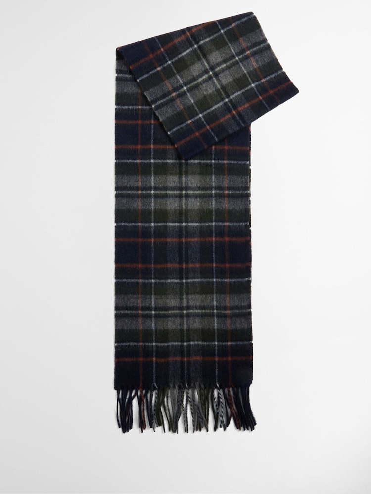 Barbour® Navy Check Scarf - Image 2 of 4
