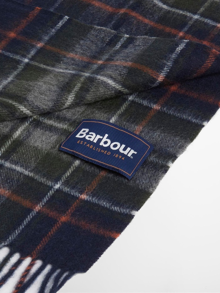 Barbour® Navy Check Scarf - Image 4 of 4