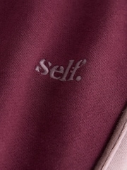 self. Burgundy Red Side Stripe Wide Leg Joggers - Image 8 of 8