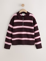 Lipsy Berry Red Stripe Knitted Wool Blend Rugby Jumper - Image 1 of 3