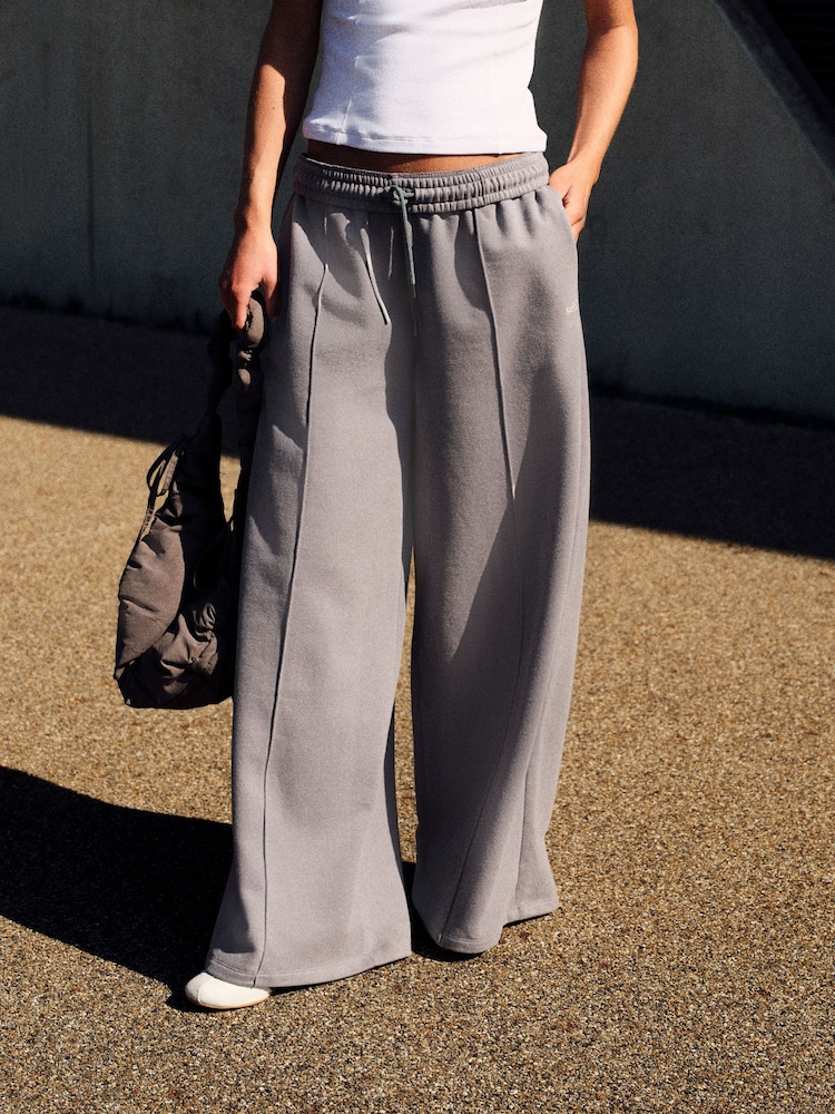 self. Charcoal Grey Wide Leg Joggers - Image 1 of 5