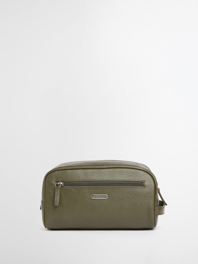 Barbour® Olive Green Brunton Washbag - Image 1 of 6 Barbour® Olive Green Brunton Washbag - Image 1 of 6