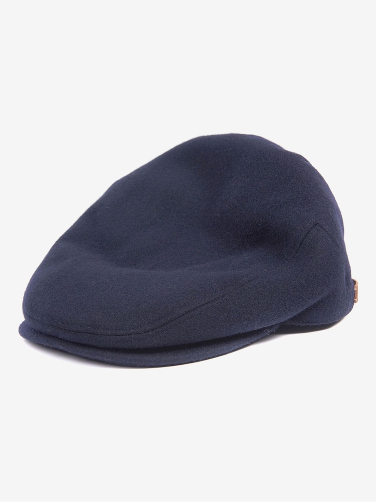 Barbour® Navy Redshore Flat Cap - Image 2 of 3 Barbour® Navy Redshore Flat Cap - Image 2 of 3