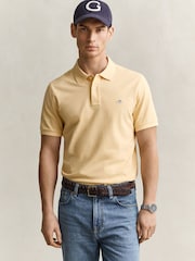 GANT Yellow Shield Logo Pique Polo Shirt - Image 1 of 5