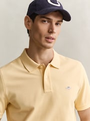 GANT Yellow Shield Logo Pique Polo Shirt - Image 4 of 5