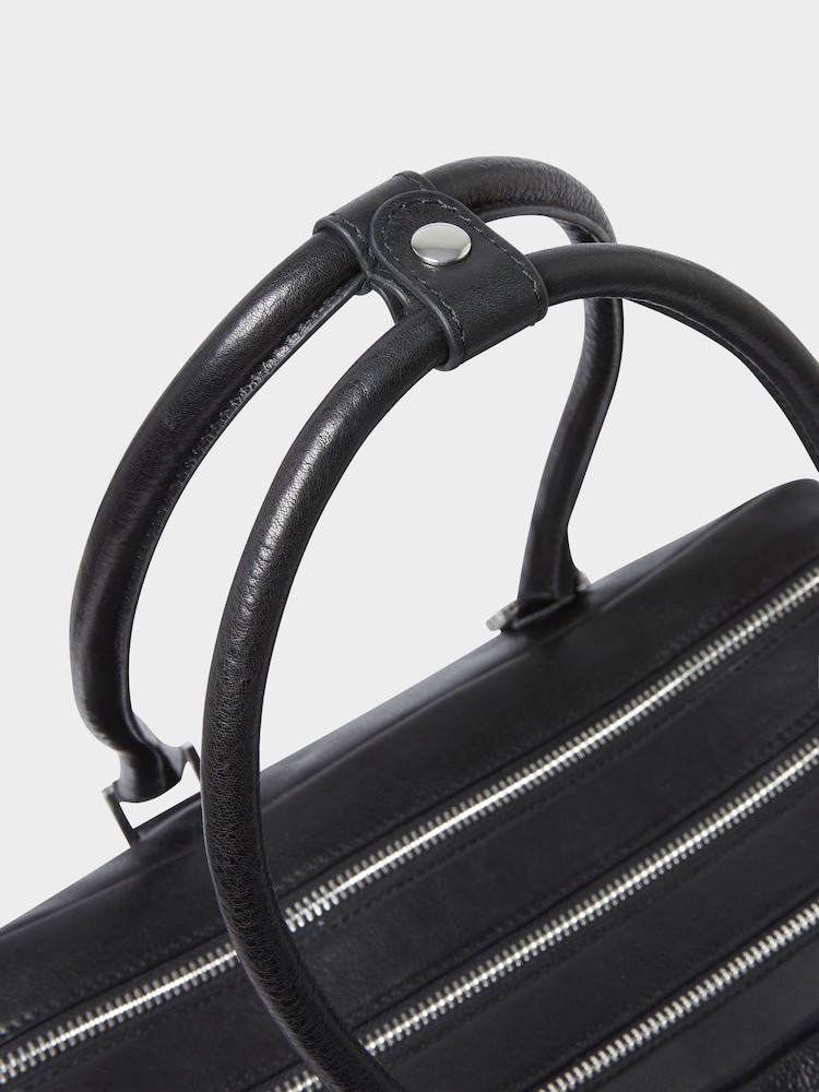 Osprey London Black The High Flyer Leather Shoulder Bag - Image 4 of 4 Osprey London Black The High Flyer Leather Shoulder Bag - Image 4 of 4