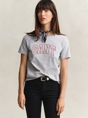 GANT Grey Varsity Graphic T-Shirt - Image 1 of 5