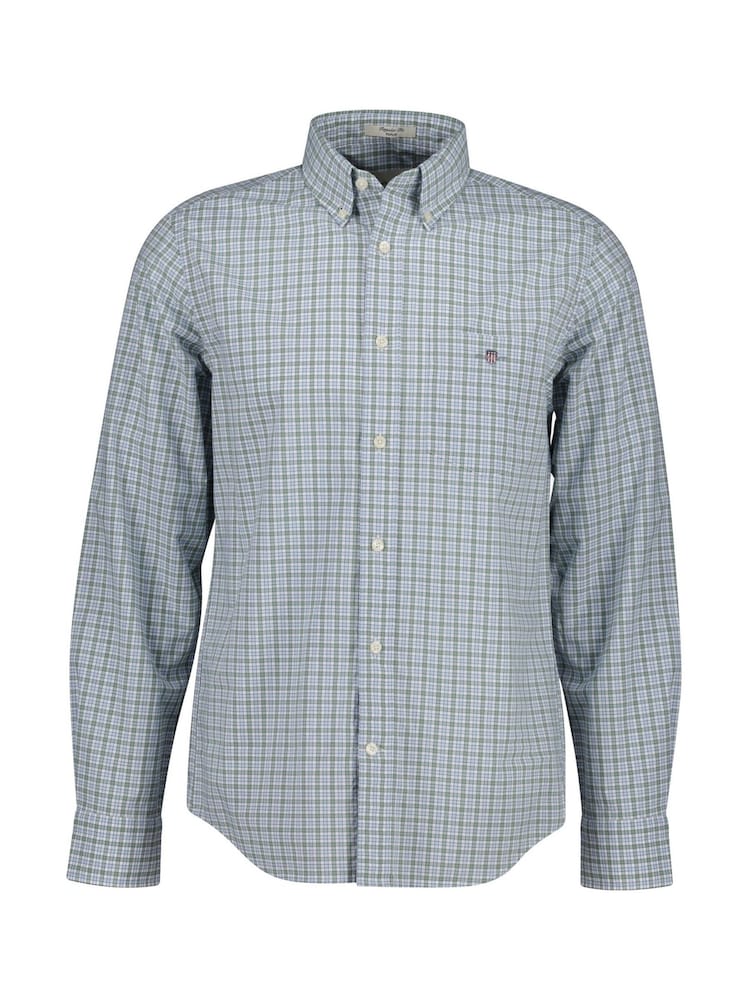 GANT Blue Poplin Micro Check Shirt - Image 1 of 1