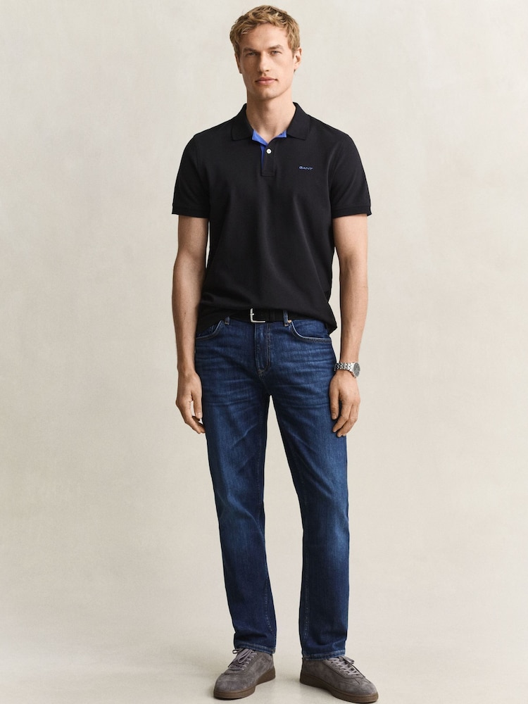 GANT Mid Blue Wash Regular Fit Denim Jeans - Image 1 of 6 GANT Mid Blue Wash Regular Fit Denim Jeans - Image 1 of 6
