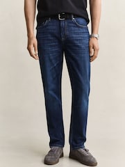 GANT Mid Blue Wash Regular Fit Denim Jeans - Image 2 of 6