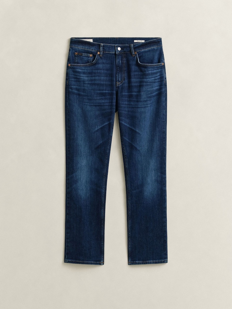 GANT Mid Blue Wash Regular Fit Denim Jeans - Image 6 of 6 GANT Mid Blue Wash Regular Fit Denim Jeans - Image 6 of 6