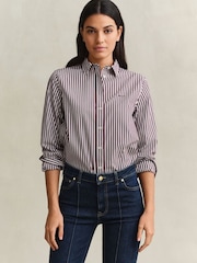 GANT Red Classic Poplin Stripe Shirt - Image 2 of 7