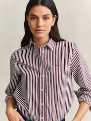 GANT Red Classic Poplin Stripe Shirt - Image 4 of 7