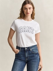 GANT Cream Varsity Graphic T-Shirt - Image 1 of 6