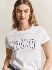 GANT Cream Varsity Graphic T-Shirt - Image 3 of 6