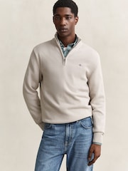 GANT Brown Casual Cotton Half Zip Jumper - Image 1 of 5