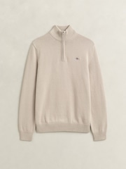 GANT Brown Casual Cotton Half Zip Jumper - Image 5 of 5