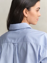 GANT Purple Relaxed Fit Classic Poplin Stripe Shirt - Image 5 of 6