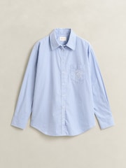 GANT Purple Relaxed Fit Classic Poplin Stripe Shirt - Image 6 of 6