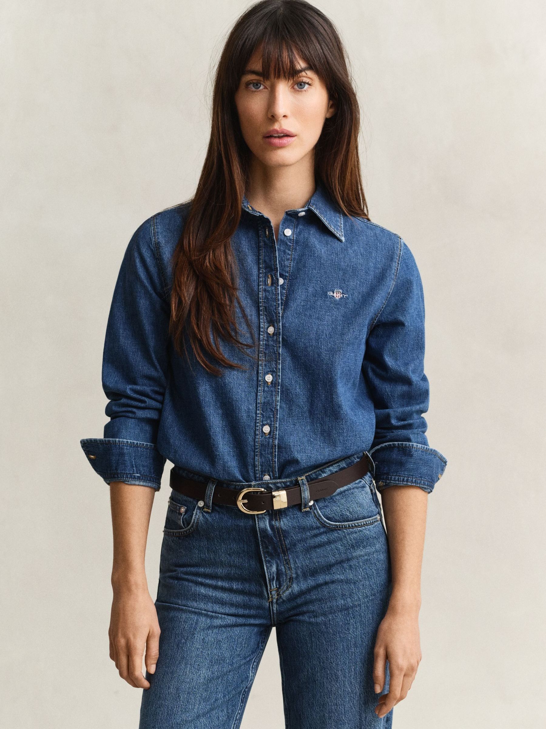 Gant Women's Blue Denim Shirt - Image 1