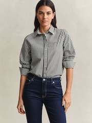 GANT Green Classic Poplin Stripe Shirt - Image 1 of 7