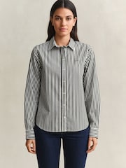 GANT Green Classic Poplin Stripe Shirt - Image 4 of 7