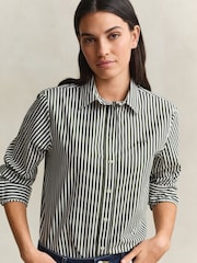 GANT Green Classic Poplin Stripe Shirt - Image 5 of 7