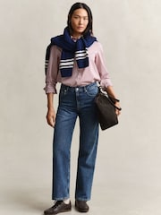 GANT Orange Classic Poplin Stripe Shirt - Image 4 of 7