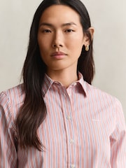 GANT Orange Classic Poplin Stripe Shirt - Image 5 of 7