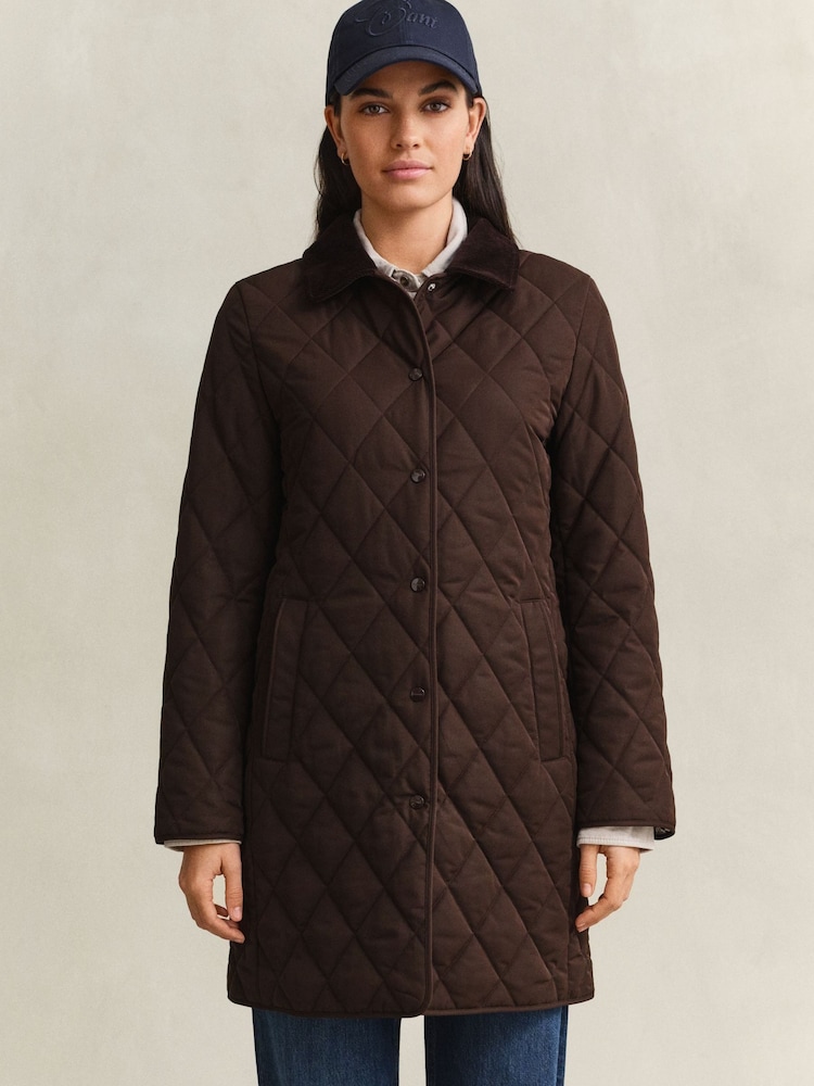 GANT Diamond Quilted Longline Jacket - Imaginea 1 din 8
