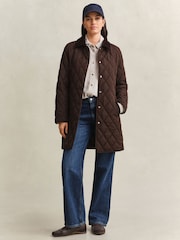 GANT Diamond Quilted Longline Jacket - Imaginea 4 din 8